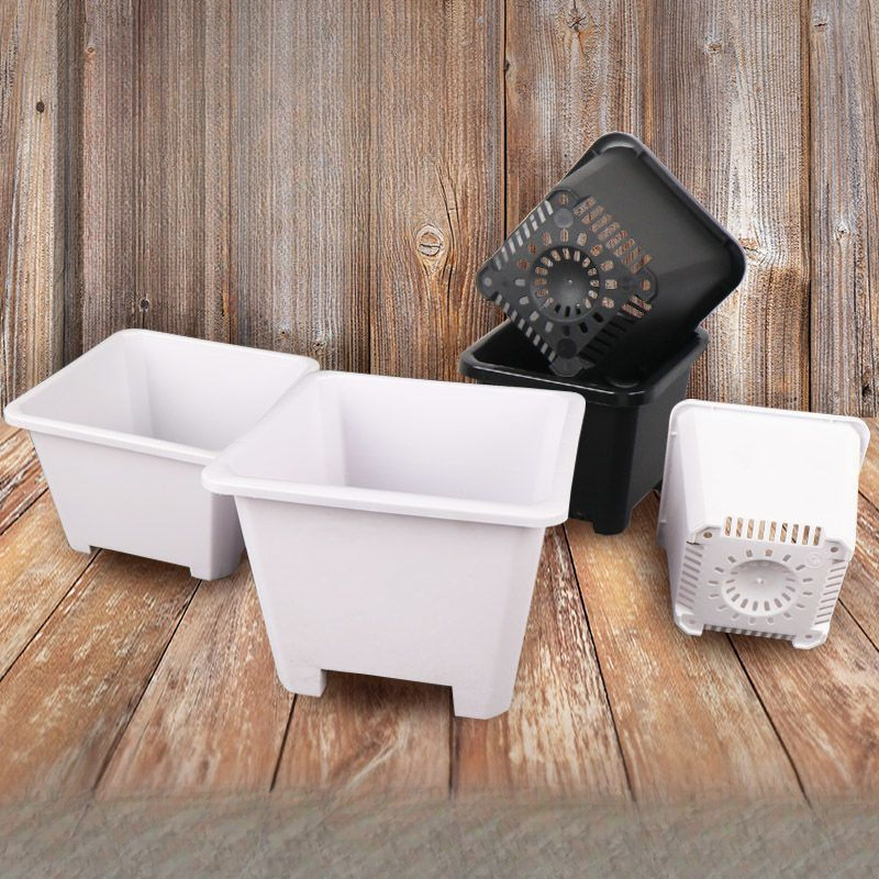 Square plastic breathable big black Korean flowerpot