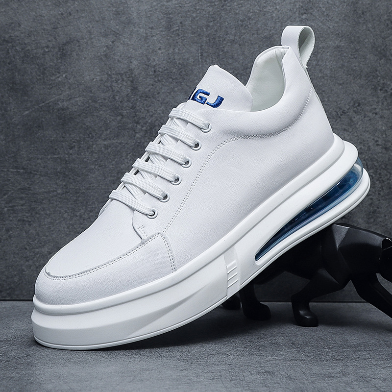 小白鞋男氣墊軟底時尚潮流鞋子年輕彩虹底休閒溫州實體批發代發