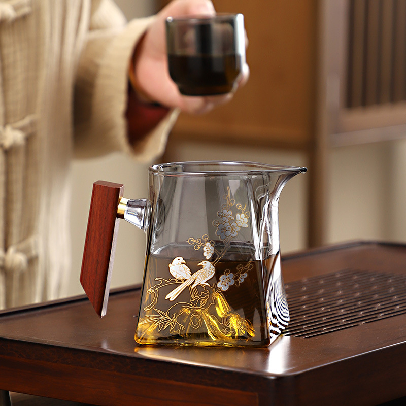 Design capacious glass Japanese tea set