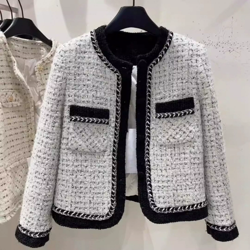 Зимняя стёганная пуховка в французском стиле, стиль Chanel, для подростков, с увеличенной толщиной