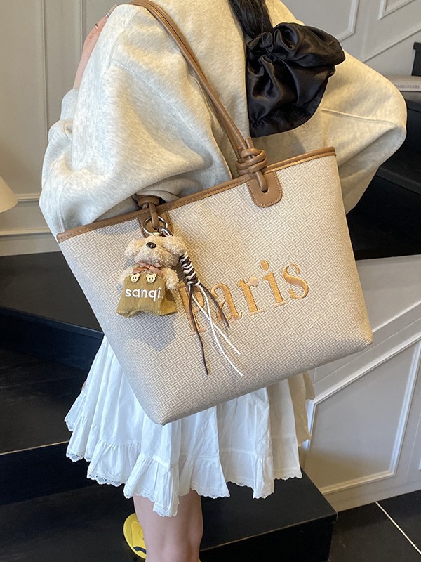 Bolsos para mujeres que van al trabajo, bolsos de hombro, bolsos de lona, nuevos colores en contraste, bolsos de axilas de hombro casuales de moda de gran capacidad
