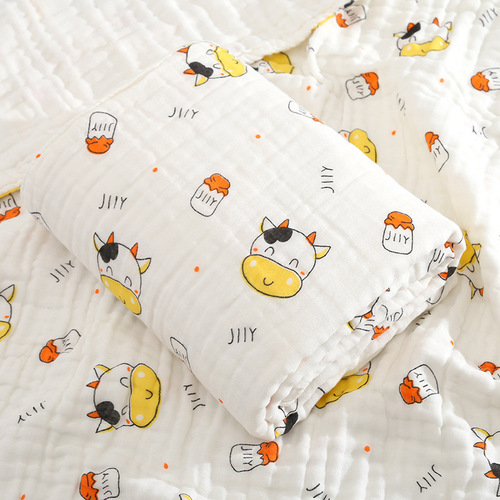 110*110 four-layer gauze baby bath towel high-density bed blanket wrap summer thin children's bath towel wrap