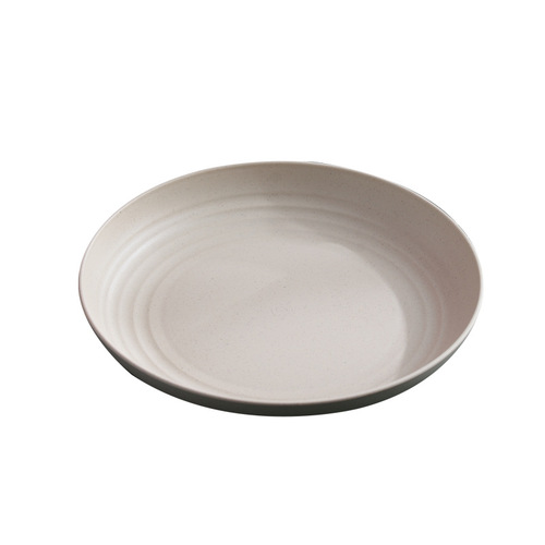 Wheat straw 20CM plate large vegetable plate household plastic plate Nordic style round cake fruit plate anti-fall