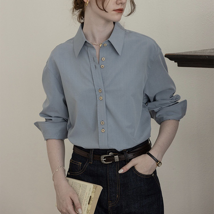 Frida's Rose Suede Wrought Back Embroidered French Commuter Long Sleeve Shirt Frida's Rose Suede Wrought Back Embroidered French Commuter Long Sleeve Shirt