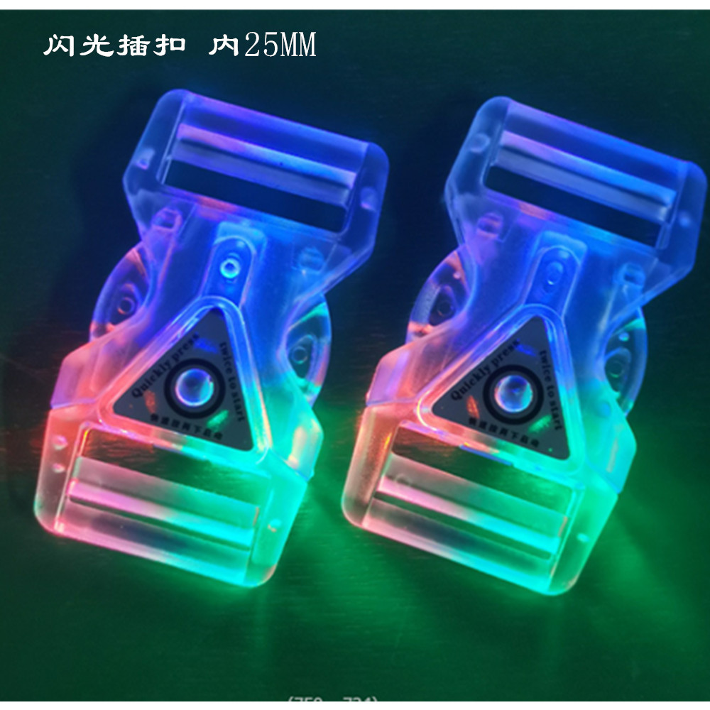 发光宠物插扣 LED灯塑料宠物带配件透明夜间警示灯