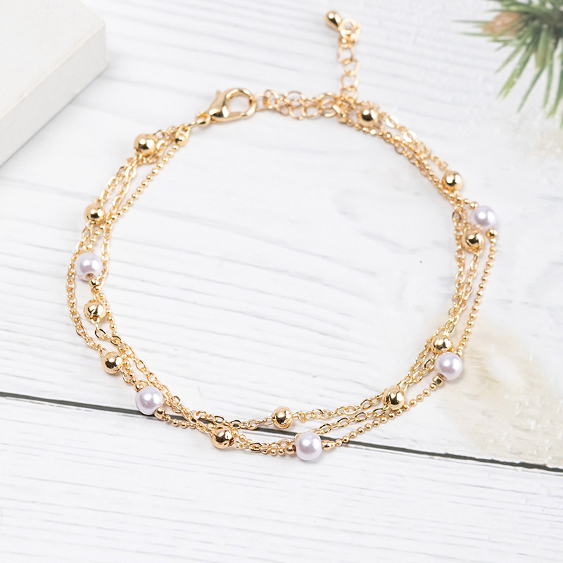 1 Piece Ethnic Style Star Alloy Seed Bead Beaded Inlay Artificial Diamond Womenu0027S Anklet