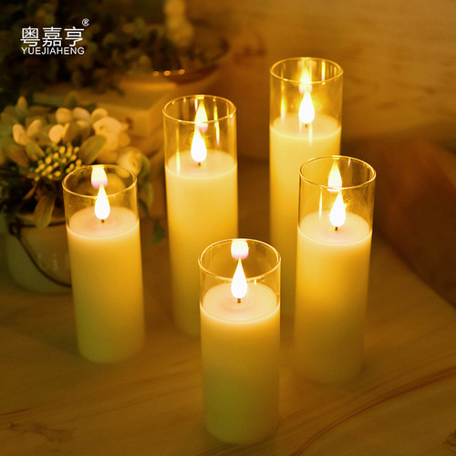 Water Droplet 3D Light Glass Set LED Electronic Candle Light Wedding Festival Gift Club Decor Bar Stage Light