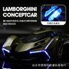Warrior, realistic metal supercar, car with light music, scale 1:22, Birthday gift