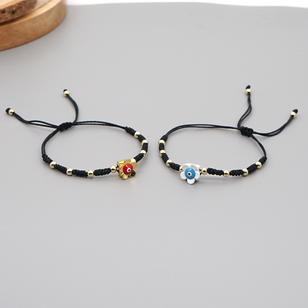 3g Weight No Inlaid Inlay Material Bracelets Classification rope Chain Material Cord In Chain Chain Type Anniversary, Business, Travel Occasion Alloy Material Geometric Pattern Women'S Gender Fashion Style Beaded, Handmade Craft Simple Fashion Zinc Alloy Enamel Daisy Flower Bracelet 2