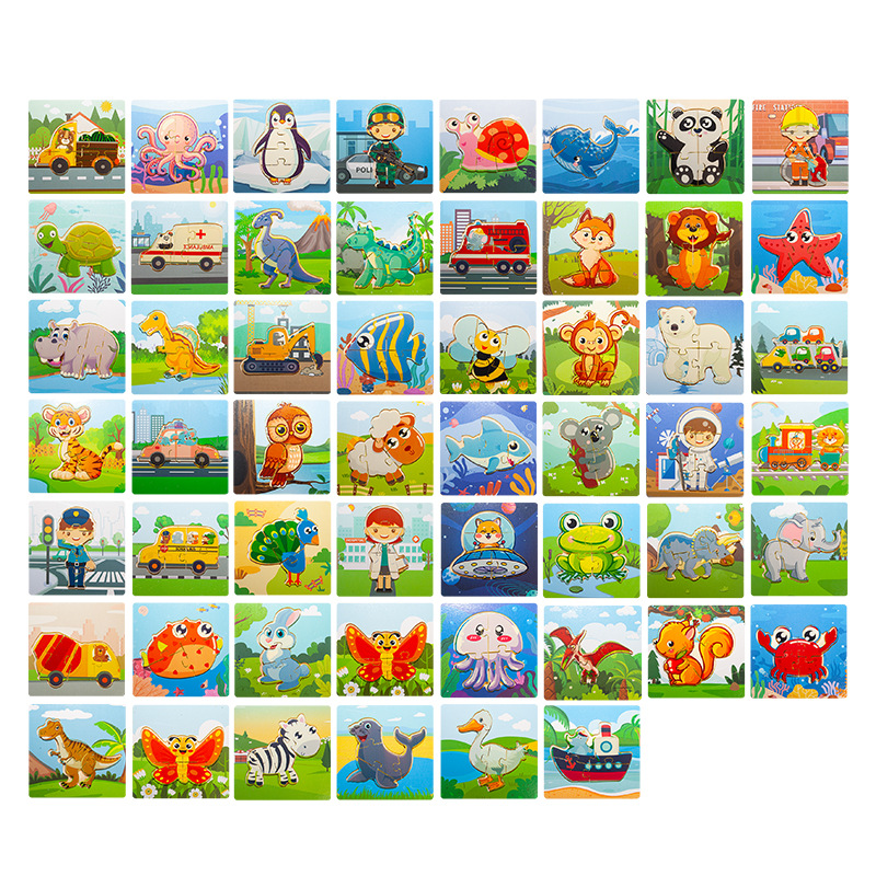 Puzzle de educación infantil nuevo mini pequeño puzzle de madera tridimensional multi-bloqueo de bloque de bloque de bloque de madera juguetes