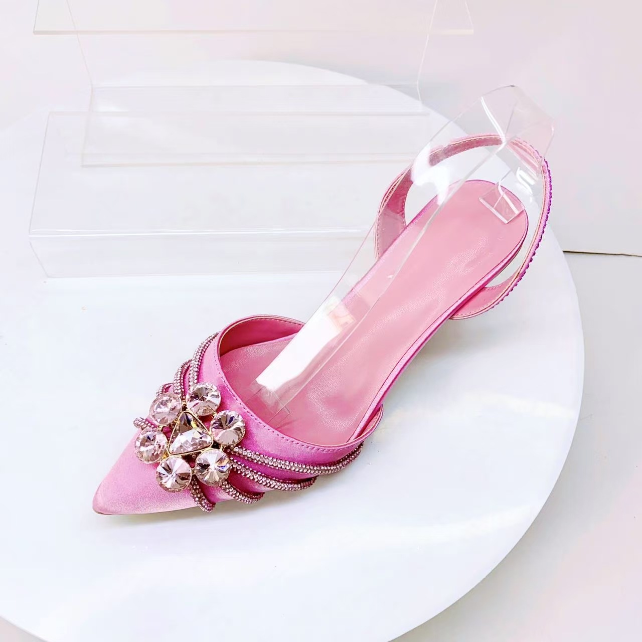 Sandali con tacco a spillo in cristallo e diamanti di design italiano, scarpe da sera e da sposa di alta qualità, calzature di lusso da donna_voghion.com