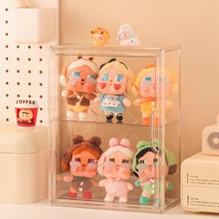 泡泡玛特哭娃展示盒盲盒收纳展示架娃娃挂件公仔收纳盒透明展示柜