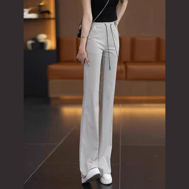 Summer Ice Silk Cool Flared Pants for Women 2025 New Slim Fit Stretch Casual Sports Sweatpants Quick-Dry Flared Pants