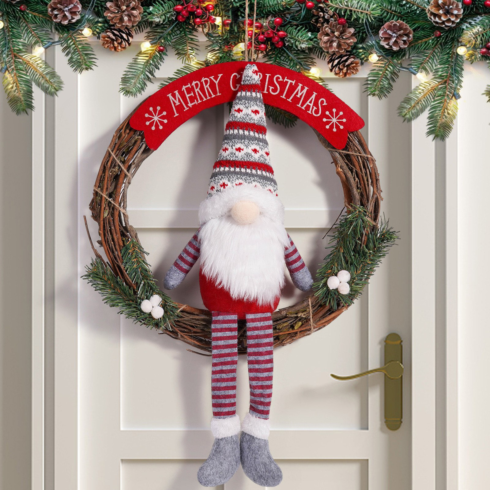 Navidad transfronteriza muñeca sin cara guirnaldas encantadora enana muñeca guirnaldas creativas decoraciones de guirnaldas colgantes de puertas