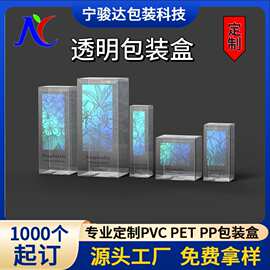 定制镭射炫彩PVC包装盒磨砂斜纹彩印胶盒PET环保塑料透明包装盒