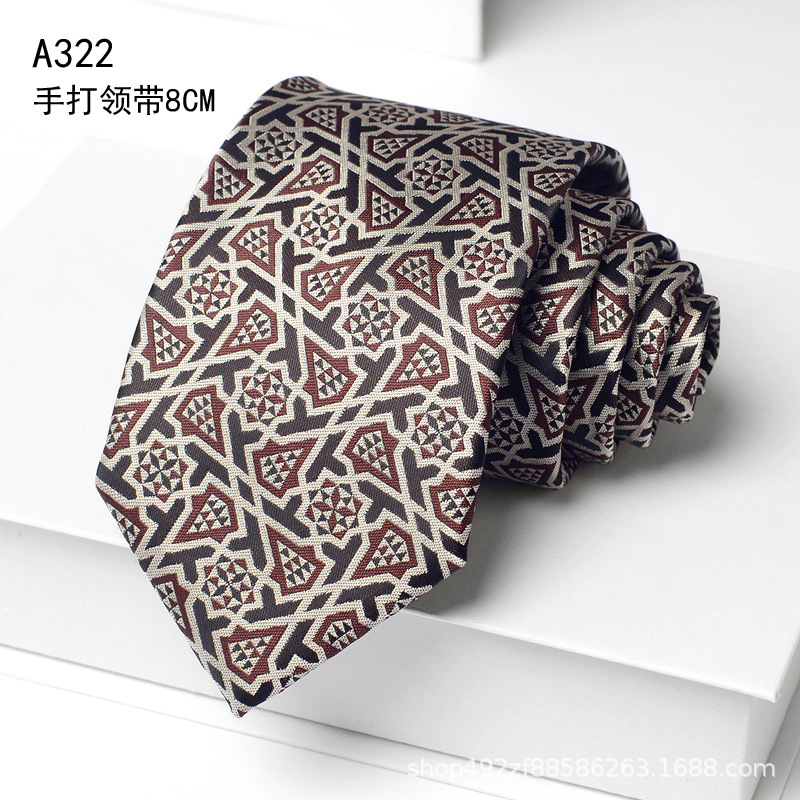 핸드프린팅모델 [8cm] A322 블랙과 브라운 기하학적 레트로 패턴-4