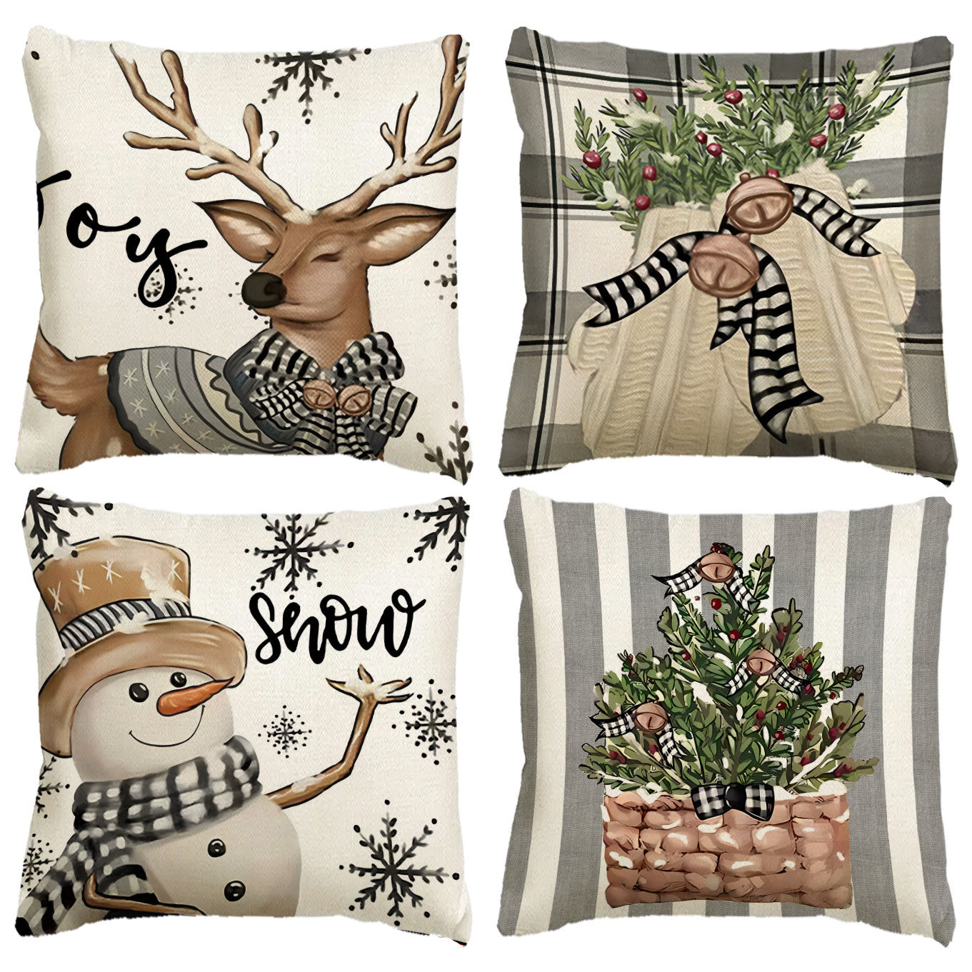Amazon Navidad almohada cubierta de comercio exterior transfronterizo Santa Claus árbol de Navidad sala de estar decoración sofá cubierta de cojín