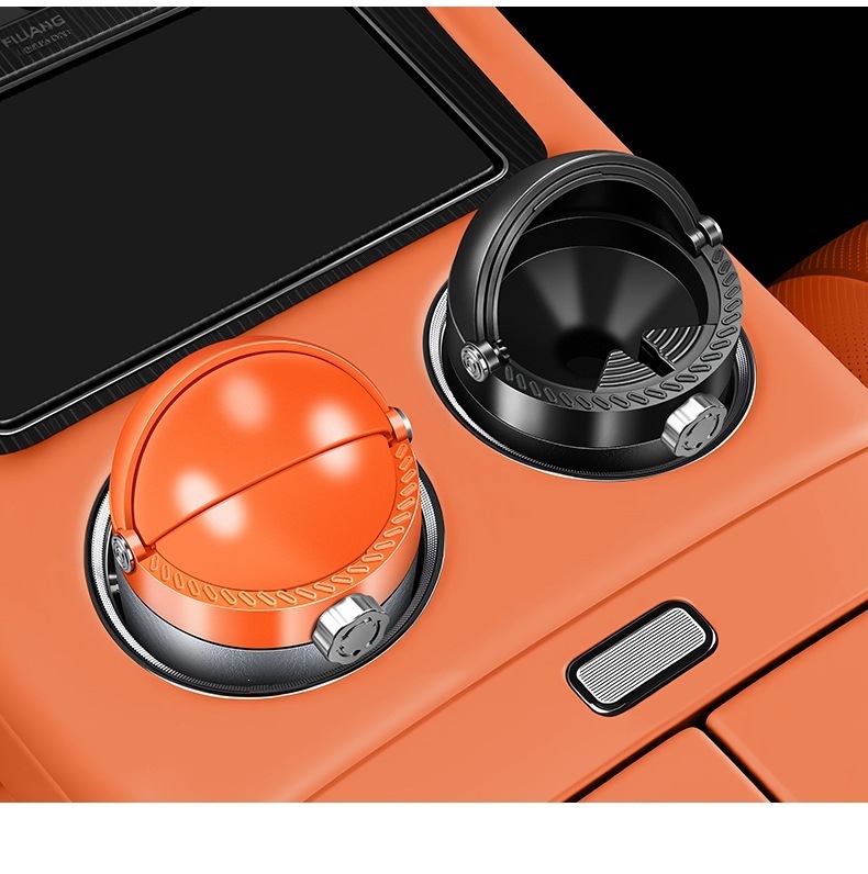 Cross-border car ashtray, sealed and rotating, prevents ash from flying, creative and high-end, an in-car accessory to prevent ash from falling