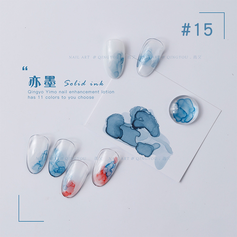 Manicura de secado rápido acuarela difuminado líquido perlado degradado tinta blanca dorada humo fototerapia mármol especial