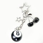 跨境车钥匙创意樱桃桌球挂件饰品个性包包背包钥匙扣配饰