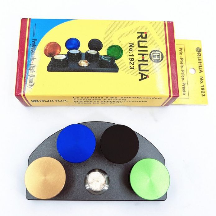 修表工具 陶瓷四目油碟 手表点油专用盛油器 30180-A 4目彩色油碟