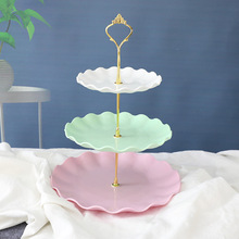 三层甜品台展示架生日摆件婚礼派对蛋糕架糖果茶歇摆台点心水果盘