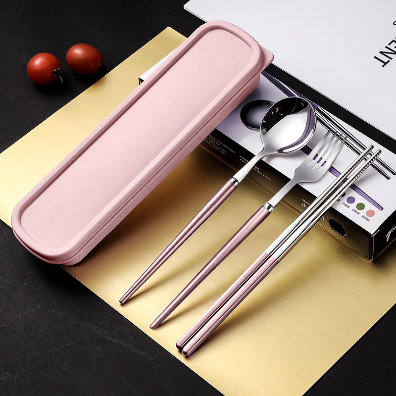 Portugal 304 portátil vajilla traje cuchara Tenedor palillos Nordic viaje casa Estudiante Adulto regalo