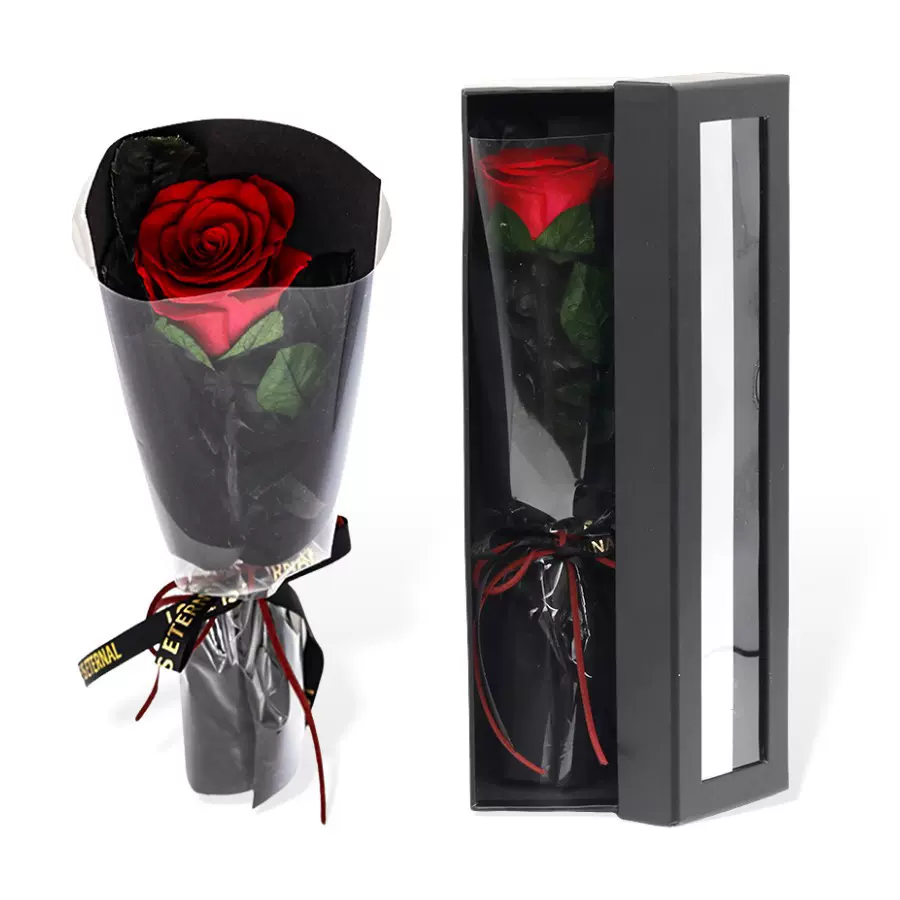 永生花玫瑰单支花束情人节礼物批发定制保鲜花真花