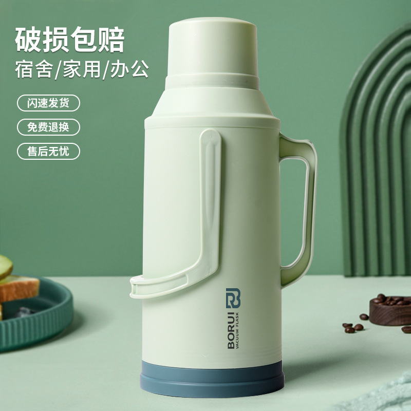 Capacious old-fashioned plastic thermos for home use, teapot