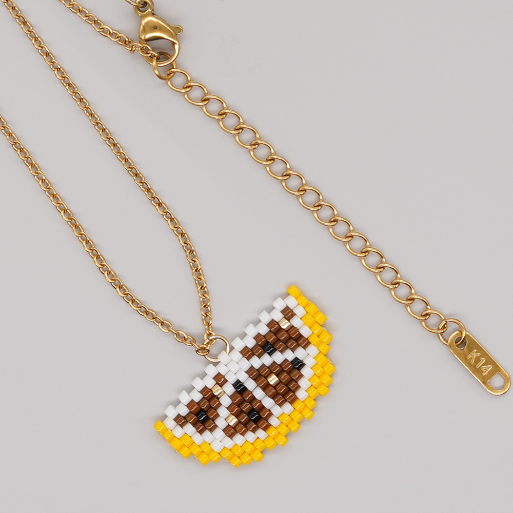 1 Piece Bohemian Star Heart Shape Pineapple glass Beaded Plating Womenu0027S Pendant Necklace