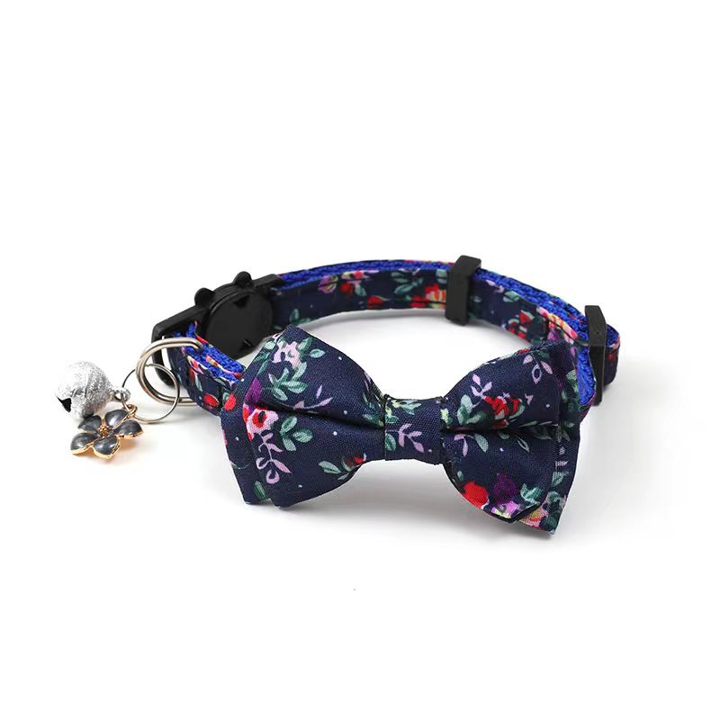 Productos para mascotas transfronterizos al por mayor serie de flores verdes collar de mascotas collar de arco desmontable collar de perro collar de gato