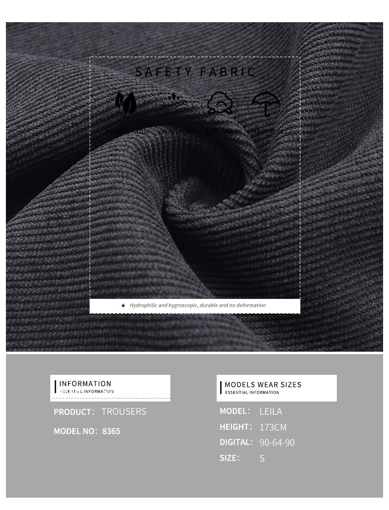 women's autumn and winter loose casual pants commuting high-waisted wide-leg pants corduroy casual button trousers_voghion.com