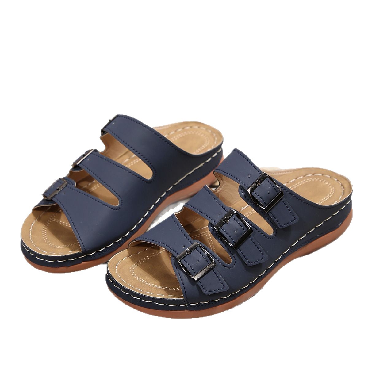 2025 nuevo comercio exterior transfronterizo mujer casual moda plataforma aumento talla grande mujer verano cuñas zapatillas de suela gruesa