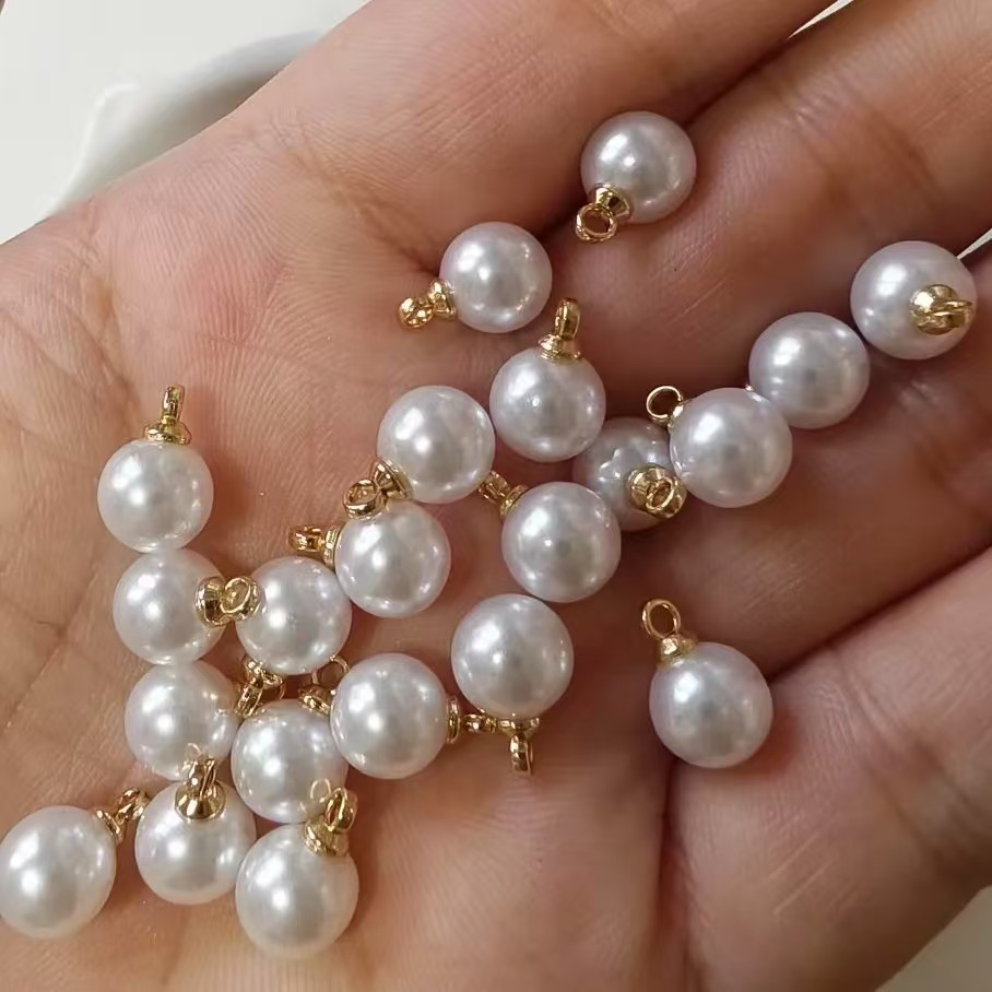 Highlight Round Pendant Pearl ABS Imitation Pearl Round Beads Beaded DIY Bracelet Bracelet Jewelry Accessories