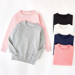 2023 New Children's Knitwear Crew Neck Sweatshirt for Boys and Girls, Pure Cotton Knit Top for Toddlers