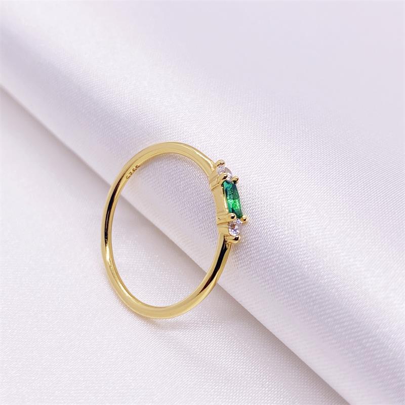 Simple Style Rectangle Sterling Silver Inlay Zircon Rings display picture 2