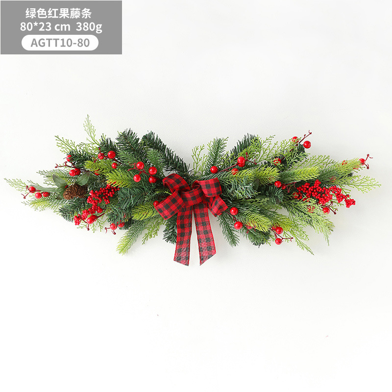 Decoración de Navidad fruta roja Garland anillo de ratán colgante guirnalda Puerta de mimbre colgando decoraciones de Navidad vestir escena diseño