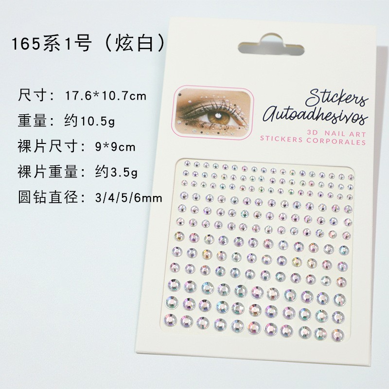 Fabricante spot transfronterizo explosión facial gemas pegatinas de diamante acrílico pegatinas de diamante pegatinas de perlas pegatinas faciales brillan