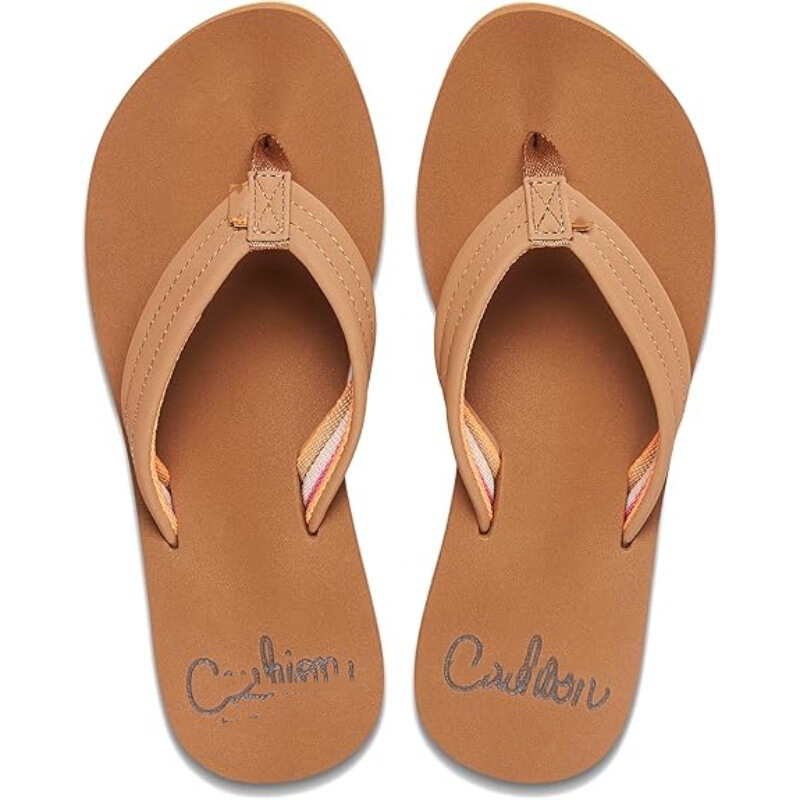 Popular Amazon Cross-Border Foreign Trade Women's Arched Support Leather Flip-Flops Comfortable Soft Padded Flip-Flops
