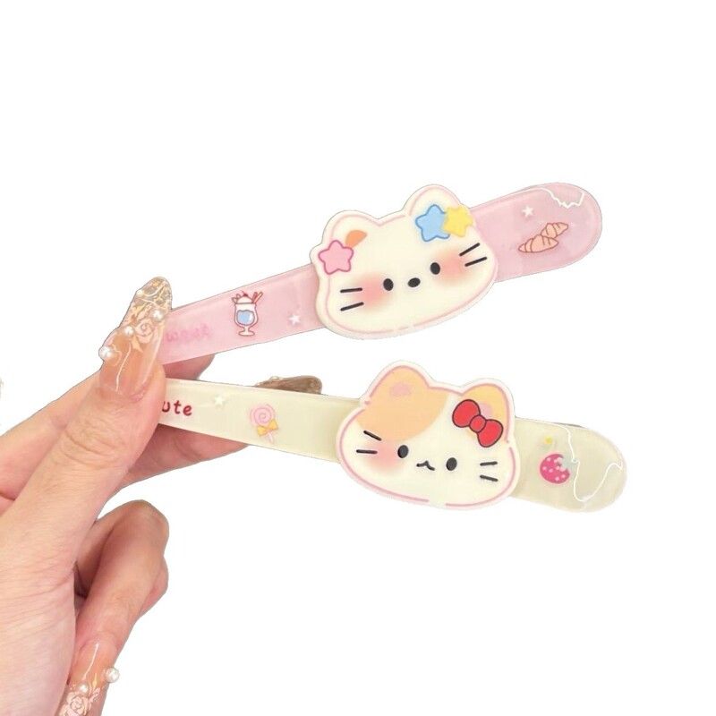 可爱卡通动物发夹套装 4款萌趣猫咪小狗造型边夹 少女心ins风甜美|undefined