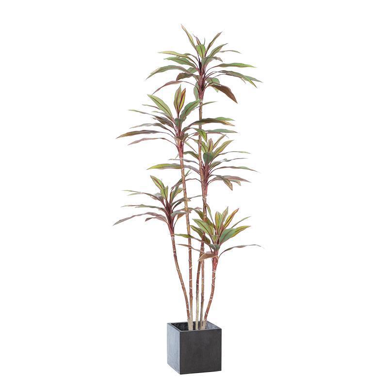 Planta verde de simulación de árbol de Zhujiao, sala de estar interior, piso, árbol falso, planta en maceta de lujo ligero de alta gama, porche, decoración de viento silencioso