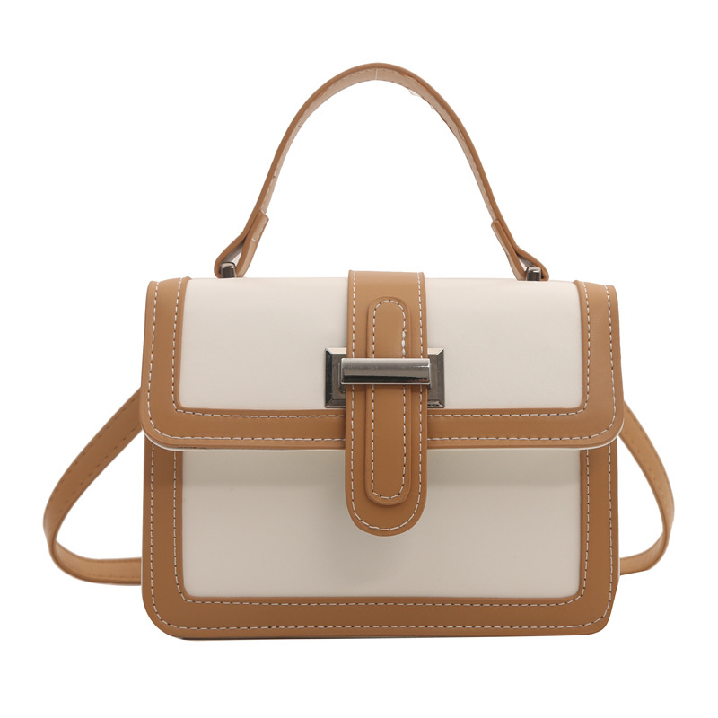 2024 primavera y verano nuevo estilo coreano bolso de mano mujer retro moda de un solo hombro pequeño bolso cuadrado estilo occidental contraste color bandolera