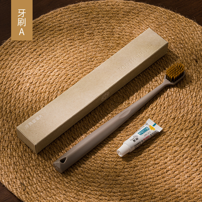 羊皮信高級ホテル民宿使い捨て歯ブラシ星ホテル洗面用品歯具セット二合一