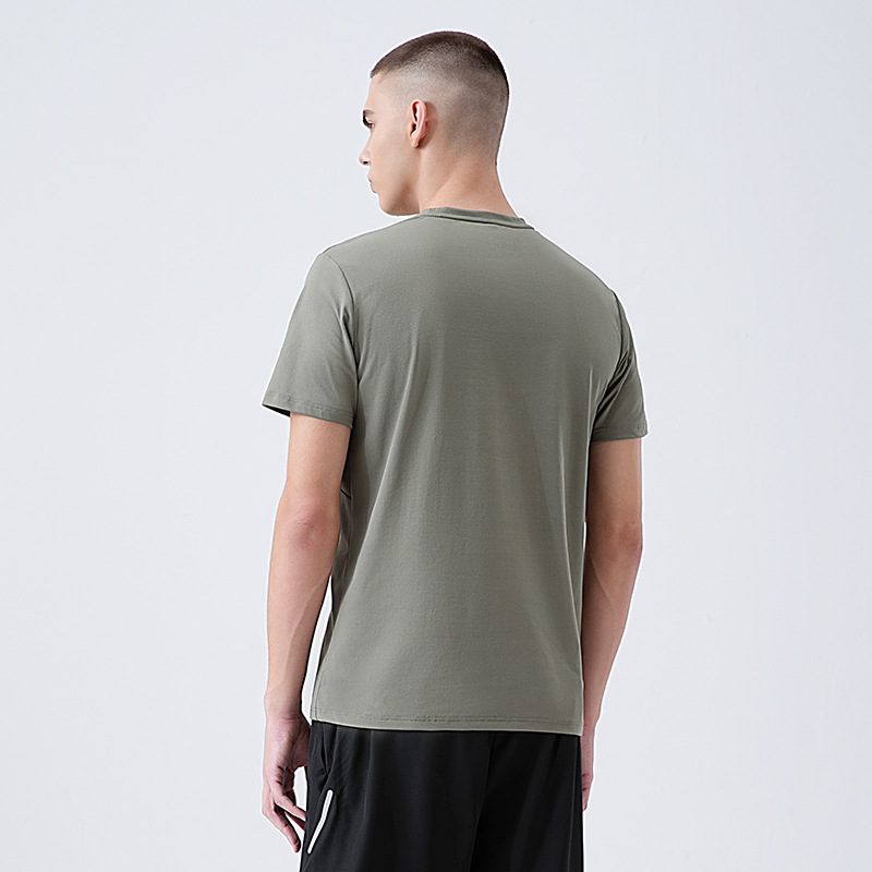 Camiseta deportiva informal de manga corta para hombre, estilo nuevo de verano, transpirable, de secado rápido, para correr y hacer ejercicio, estilo europeo y americano, para comercio exterior transfronterizo.