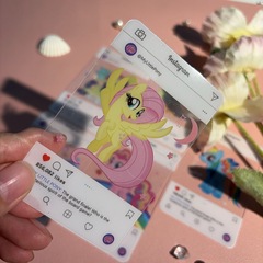 Transparent Card Compatible with My Little Pony, Anime Style High-Definition Pattern LOMO-style Film Camera Peripheral Rounded Corner Instant Camera Card Greeting Card