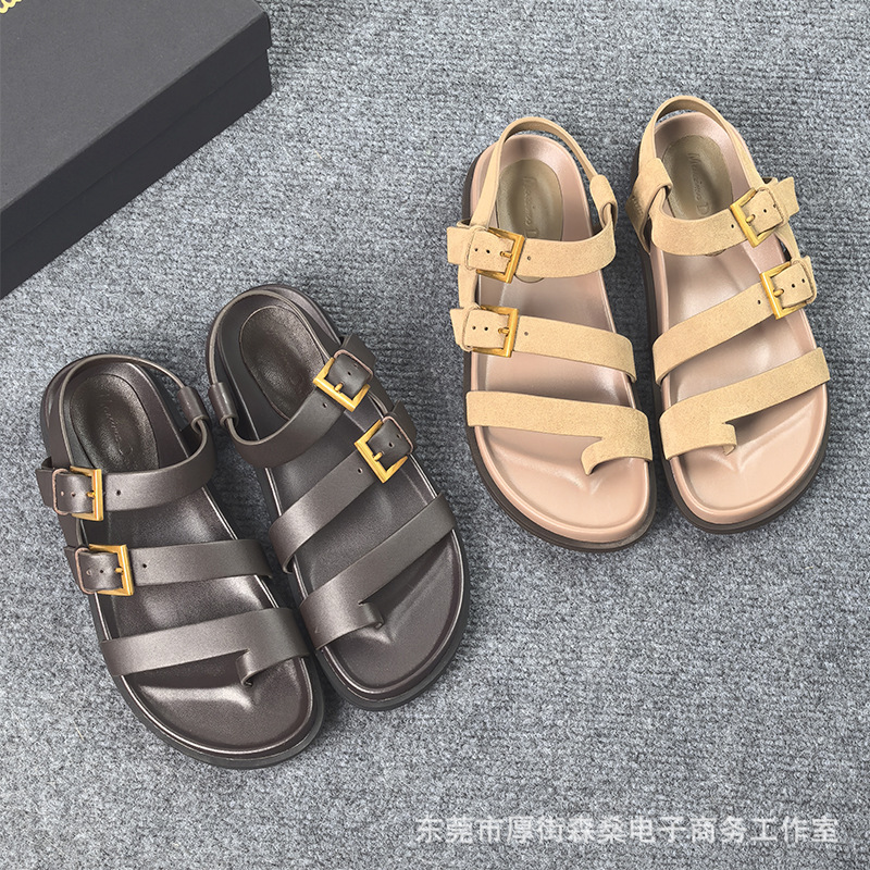 summer retro casual comfortable sandals platform open toe flat