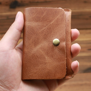 K card bag factory supply Crazy Horse leather men's wallet leather simple first layer leather retro leisure wallet wholesale