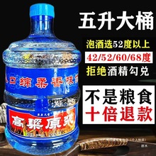 五升桶装粮食高粱酒清香型原浆白酒42度52度60度68度散装泡药可用