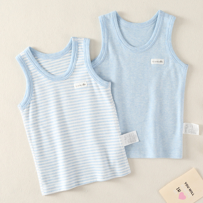 El otoño y el Invierno de Los Niños chaleco sin hueso algodón rayas bebé Japonés que basa la camisa ropa interior los niños y niñas Pijamas