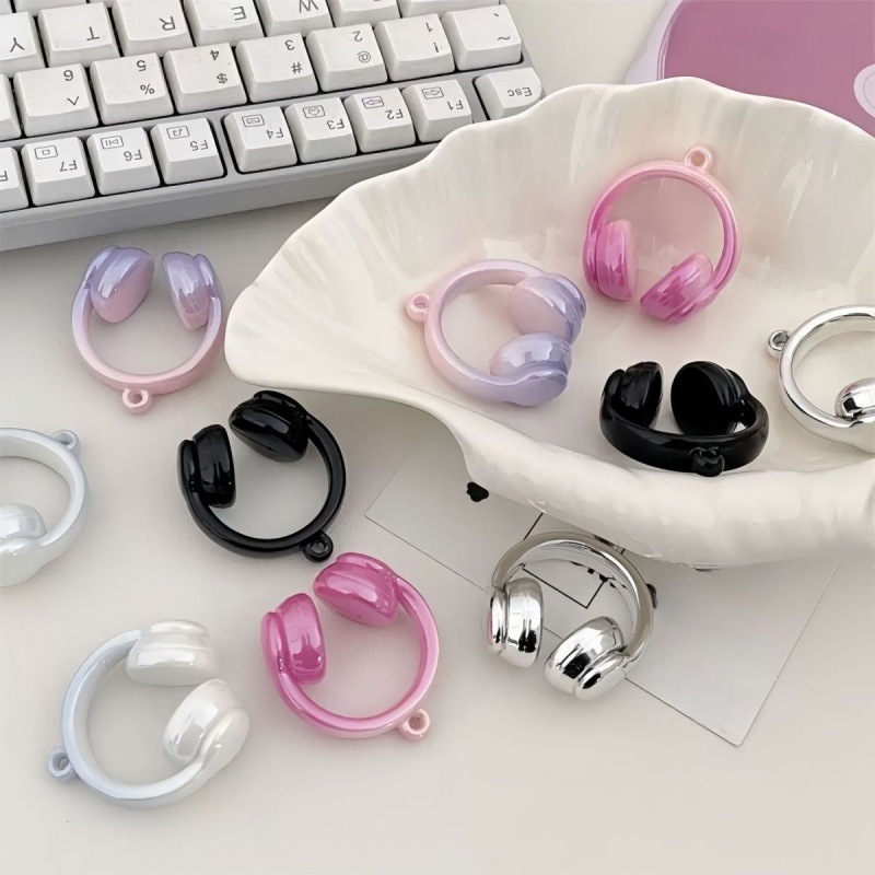 Acrylic Earphone Hanging Hole Beads Jelly Bean Cream Beads DIY Earphone Shape Pendant Pendant Necklace Accessories